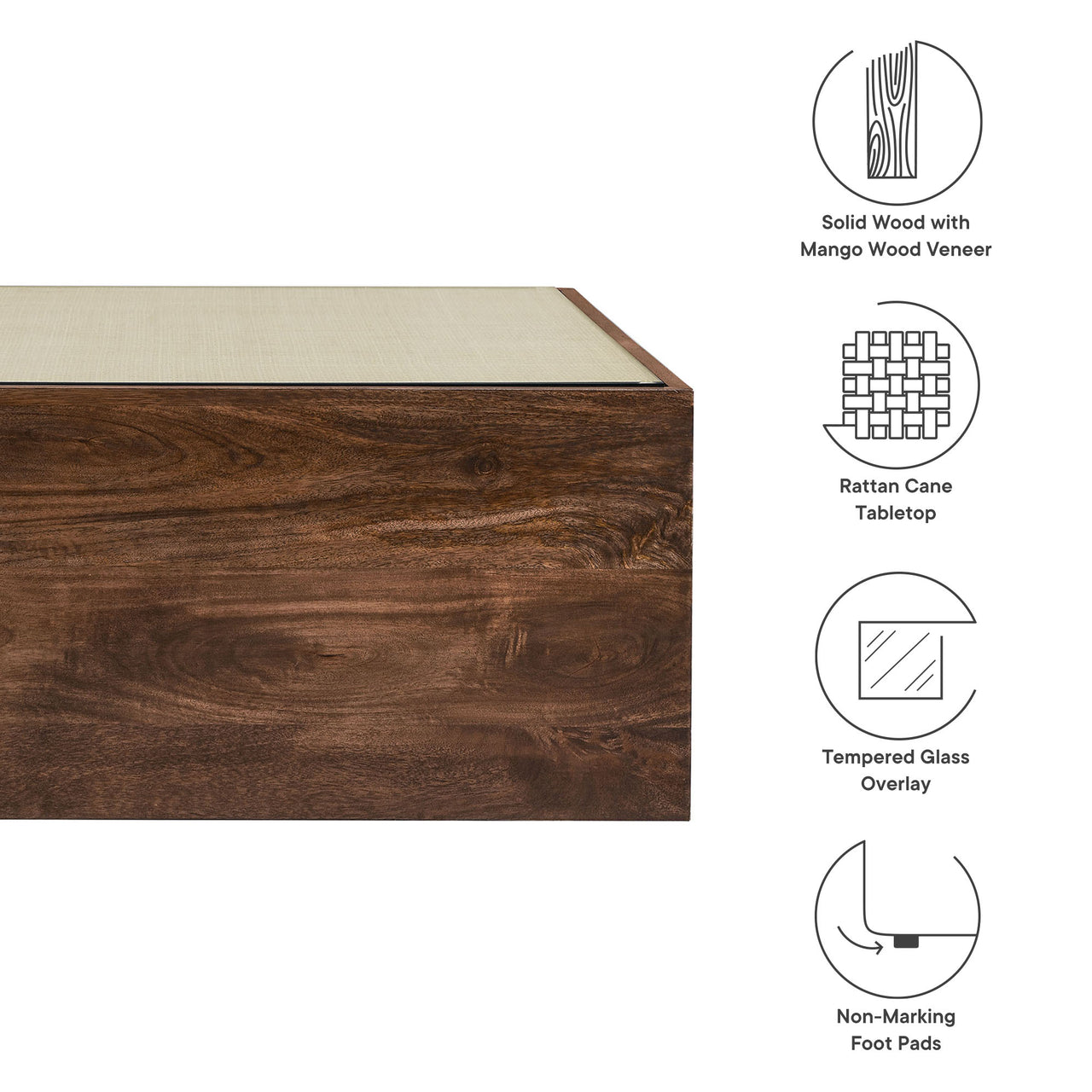 Lysorin Square Coffee Table, Walnut