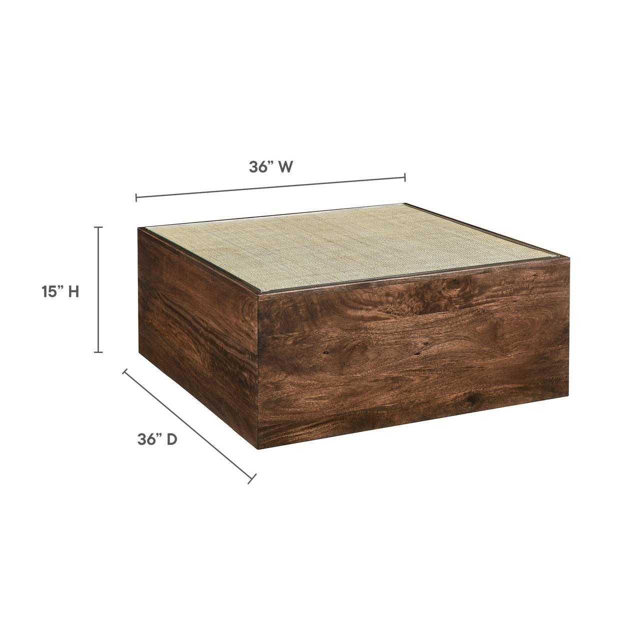Lysorin Square Coffee Table, Walnut