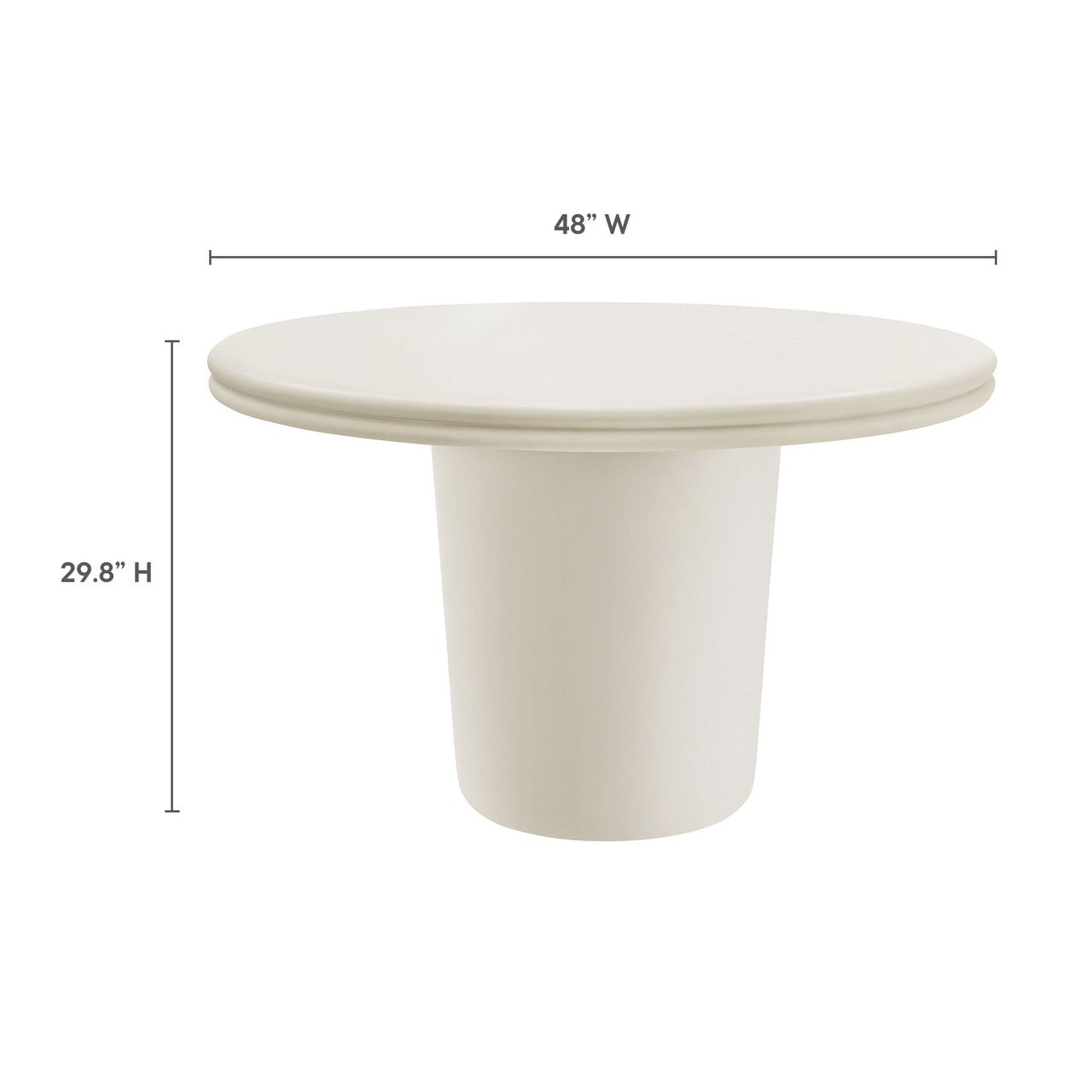 Brynn Indoor | Outdoor Concrete 5-Piece Dining Table Set, White
