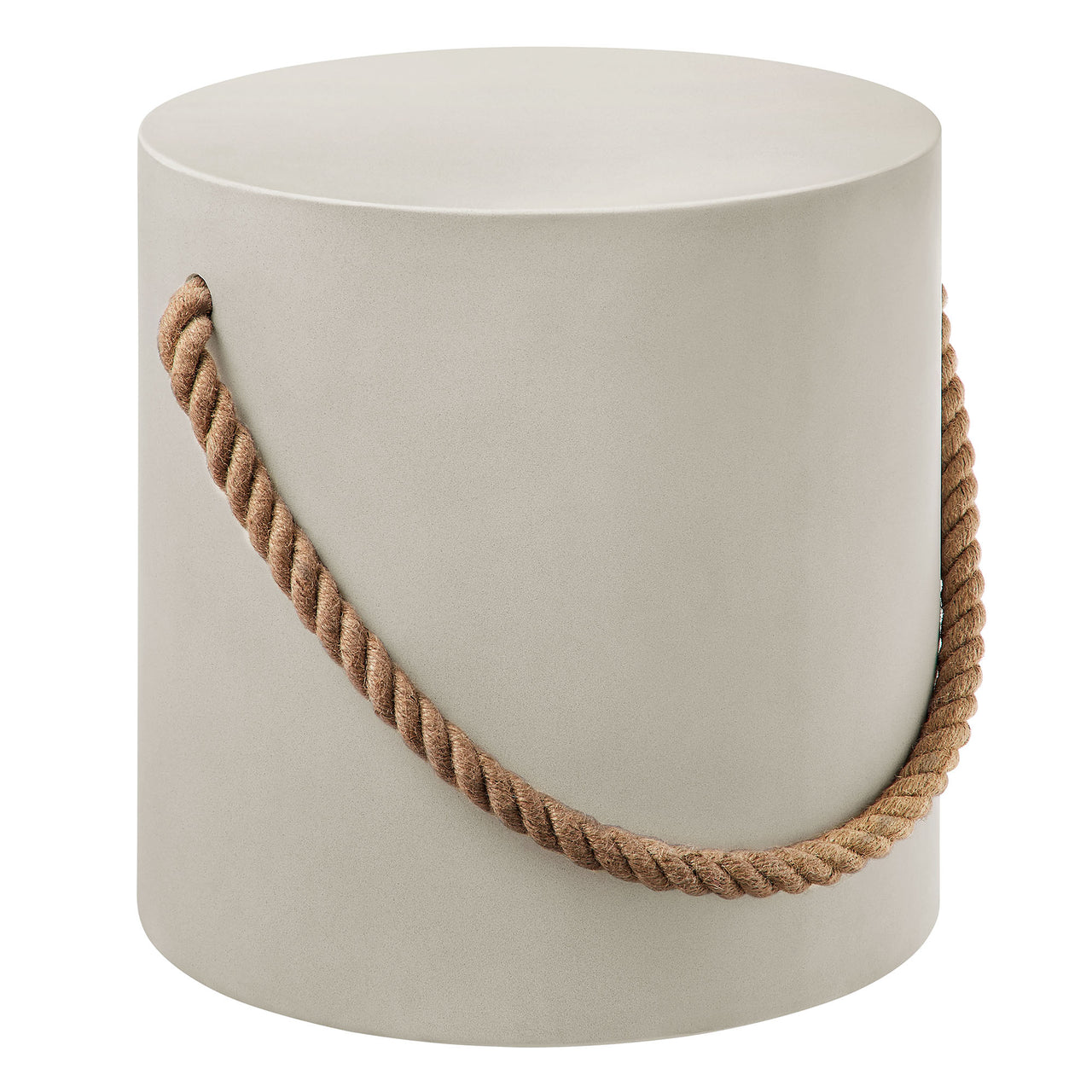 Talviera Indoor | Outdoor Patio Concrete Side Table | Stool, Light Gray