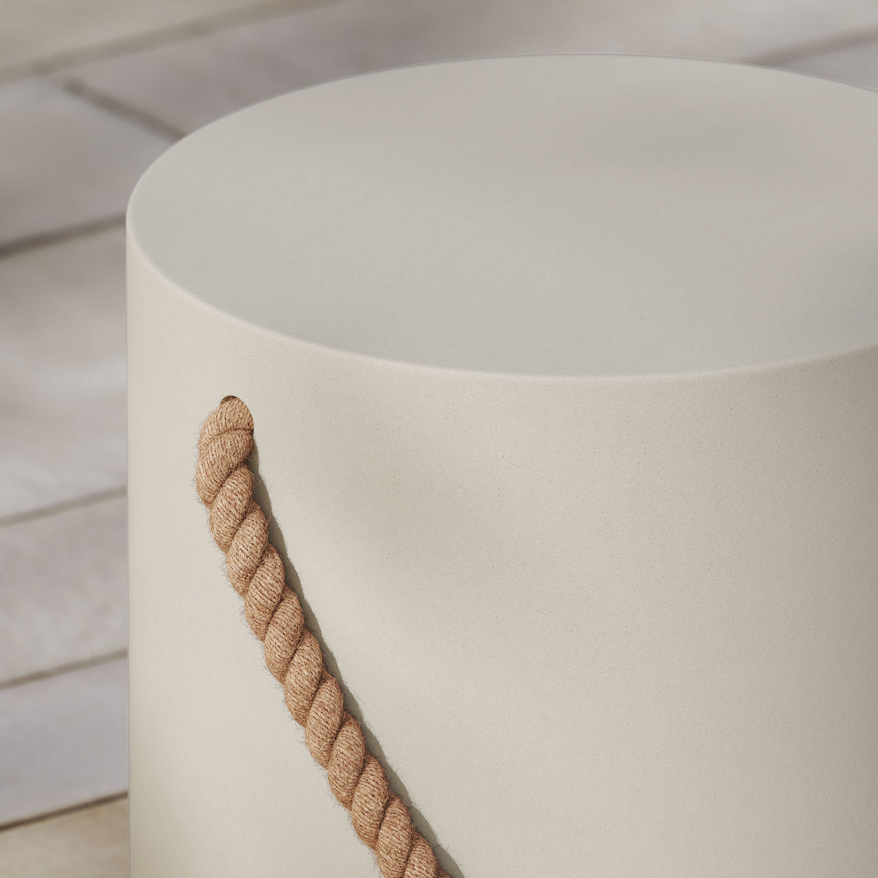 Talviera Indoor | Outdoor Patio Concrete Side Table | Stool, Light Gray