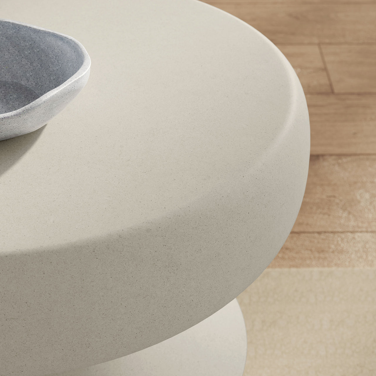 Cevrelle Indoor | Outdoor Concrete Side Table, Light Gray