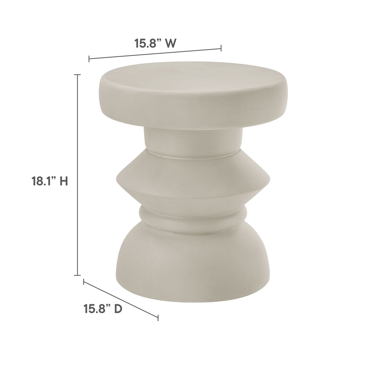 Cevrelle Indoor | Outdoor Concrete Side Table, Light Gray