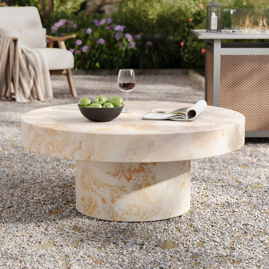 Vintari Indoor | Outdoor Concrete Coffee Table, Honey Onyx