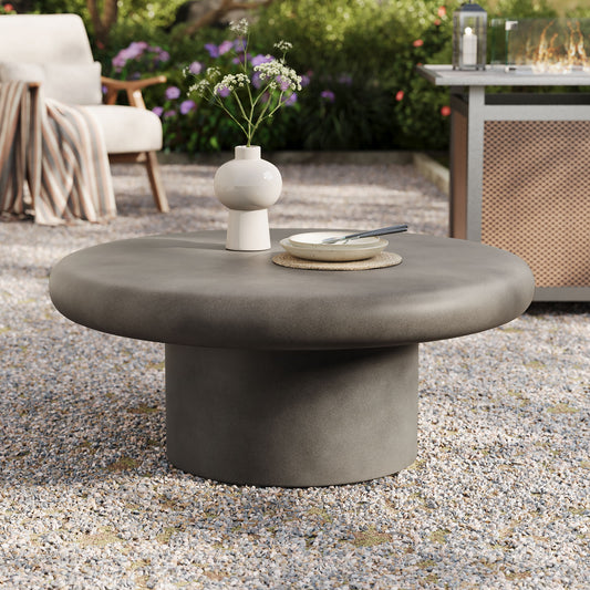 Therra Indoor | Outdoor Concrete Coffee Table, Gray