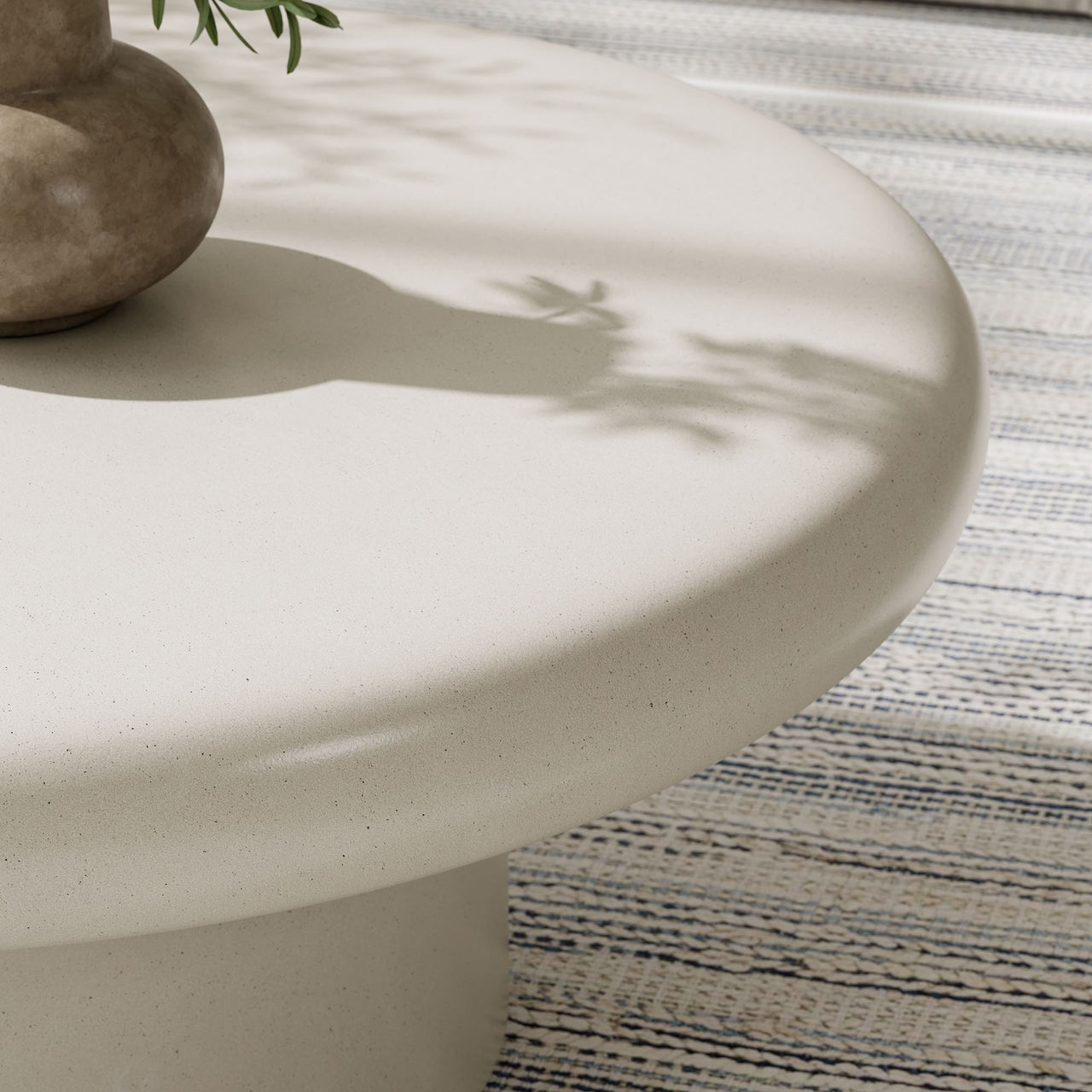 Therra Indoor | Outdoor Concrete Coffee Table, White