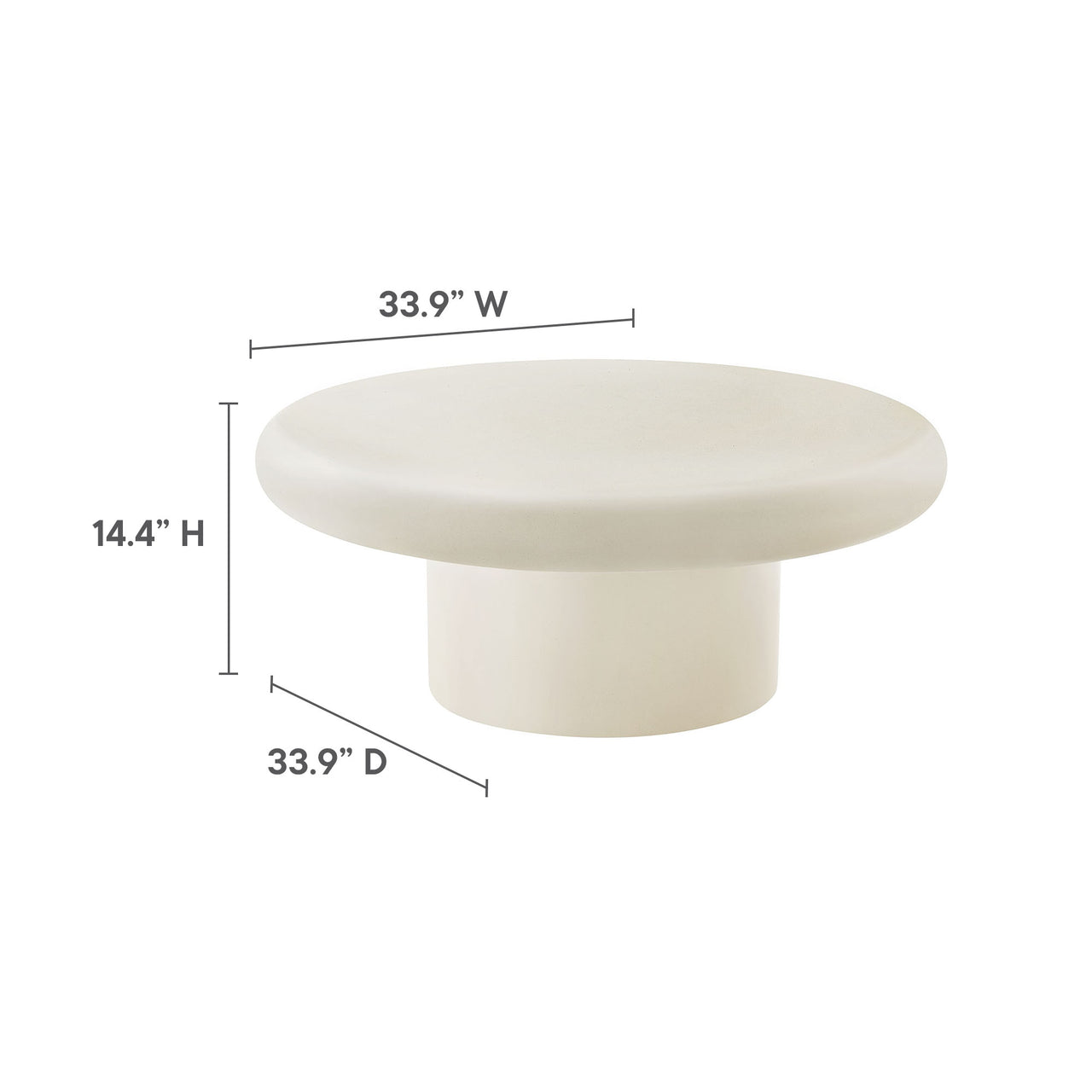 Therra Indoor | Outdoor Concrete Coffee Table, White