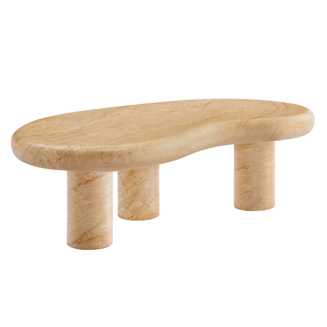 Calvenza Indoor | Outdoor Patio Coffee Table, Travertine