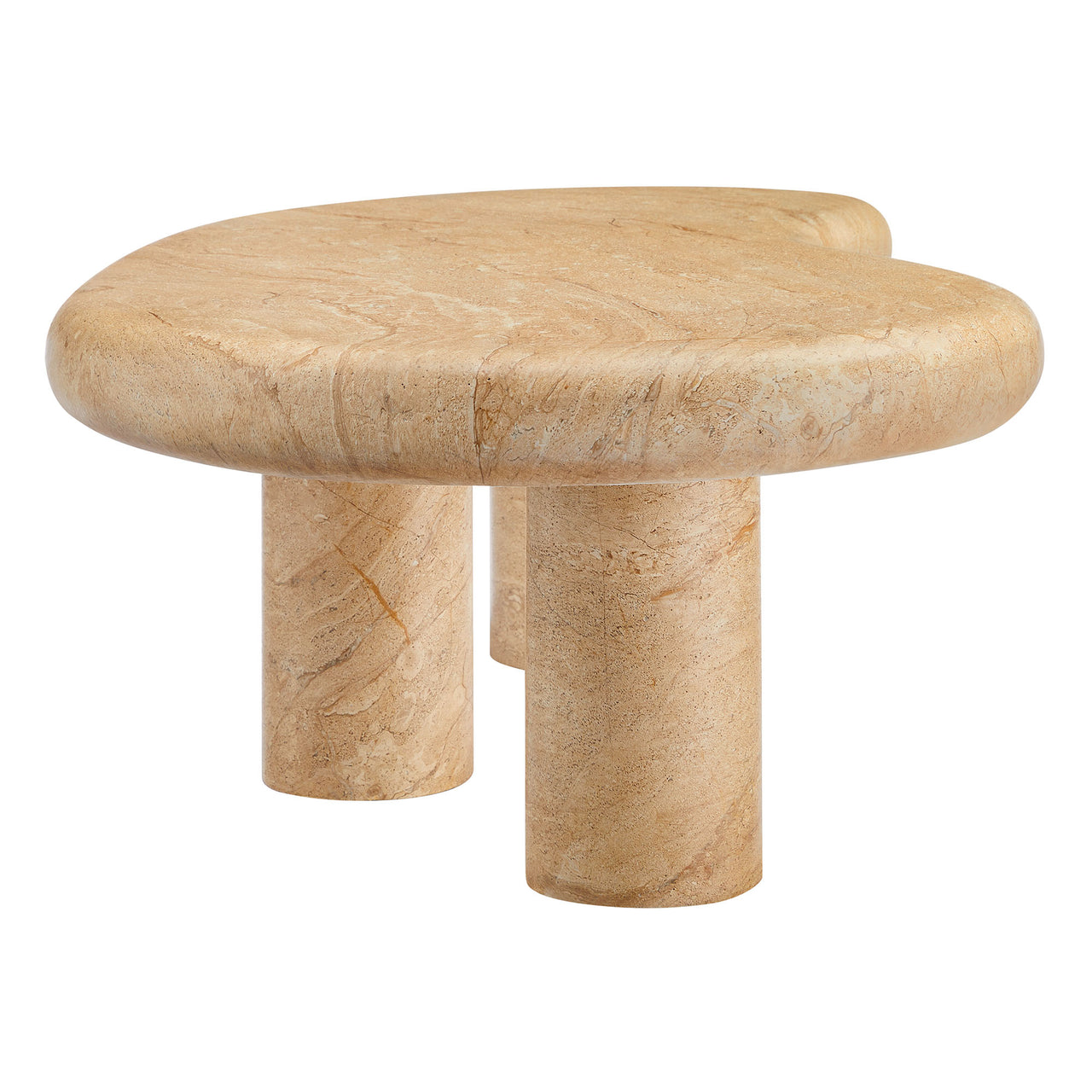 Calvenza Indoor | Outdoor Patio Coffee Table, Travertine