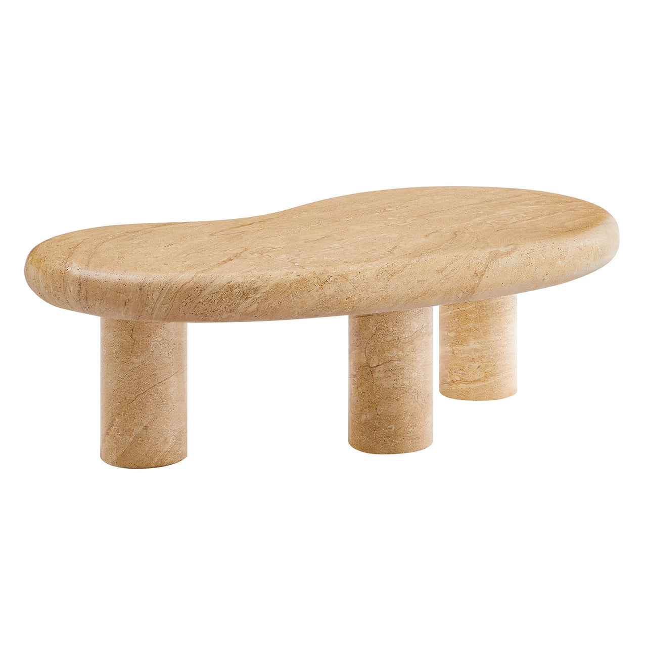 Calvenza Indoor | Outdoor Patio Coffee Table, Travertine