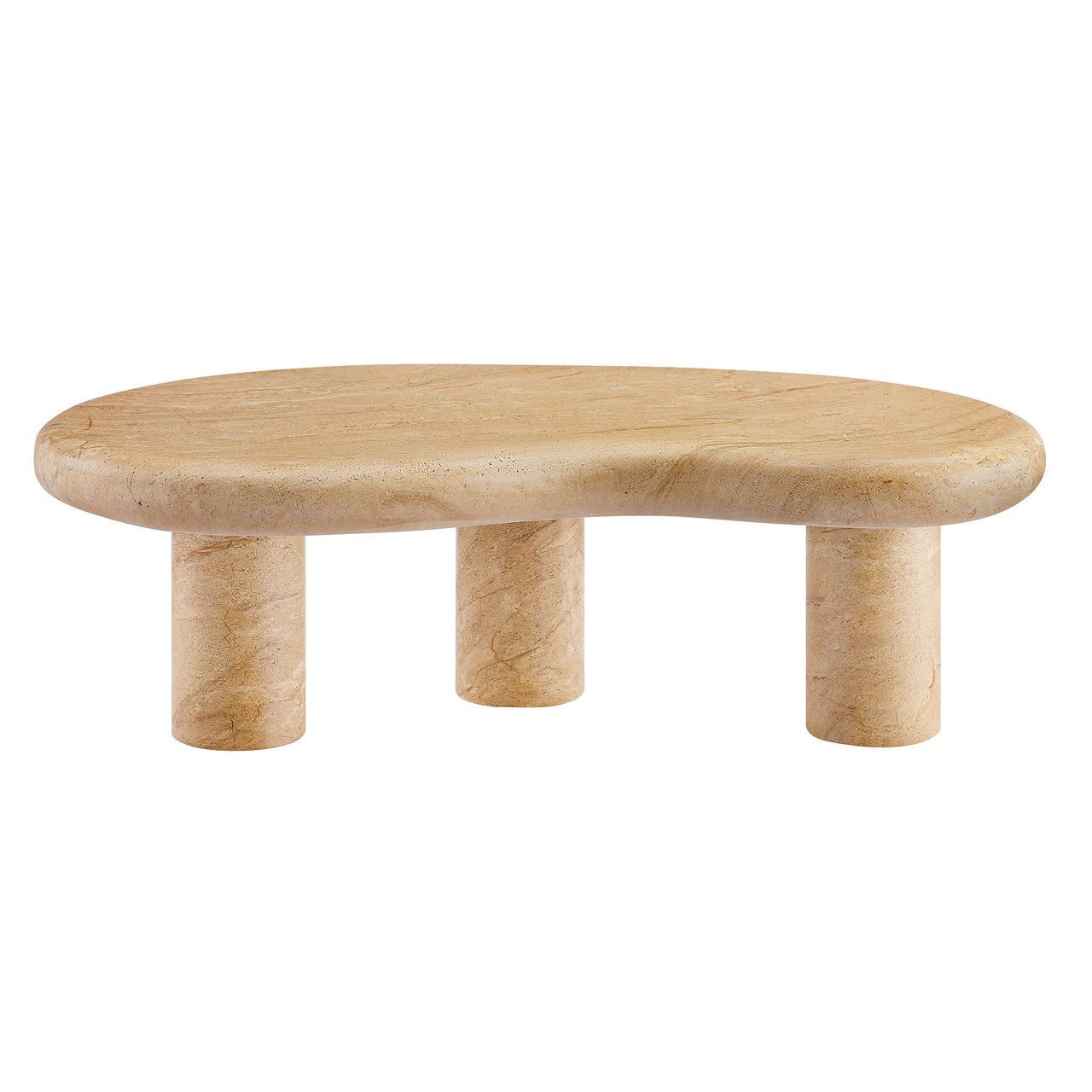Calvenza Indoor | Outdoor Patio Coffee Table, Travertine