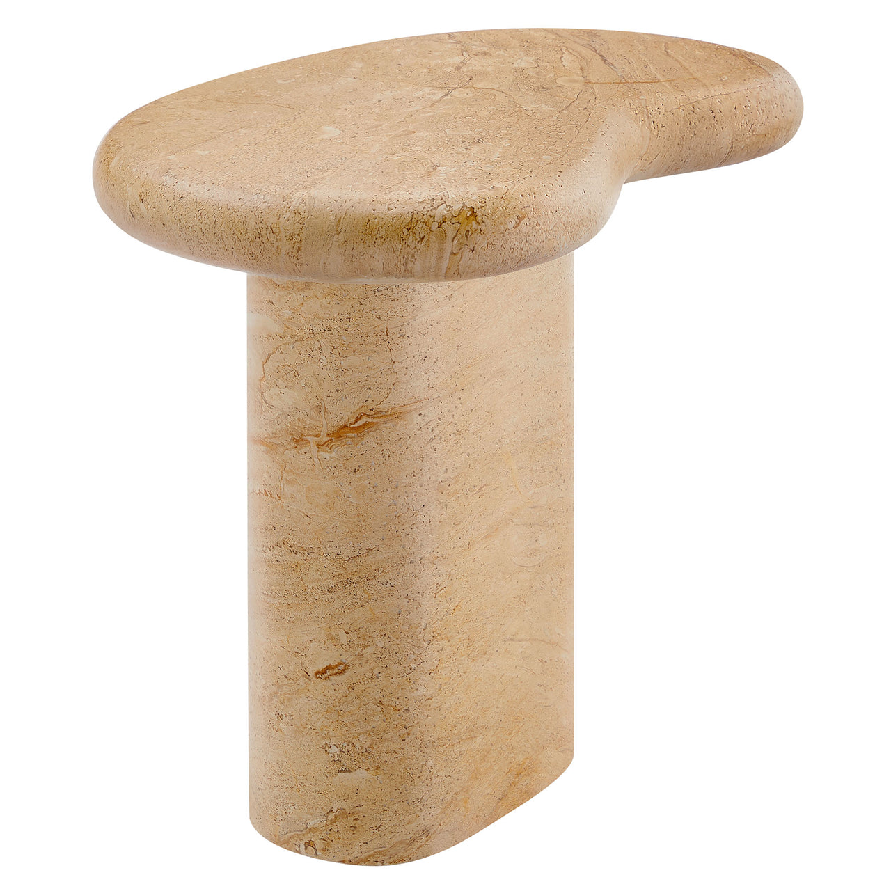 Calvenza Indoor | Outdoor Patio Side Table, Travertine