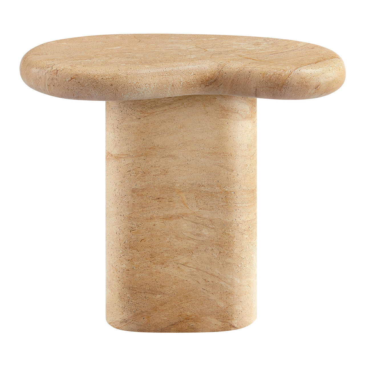 Calvenza Indoor | Outdoor Patio Side Table, Travertine