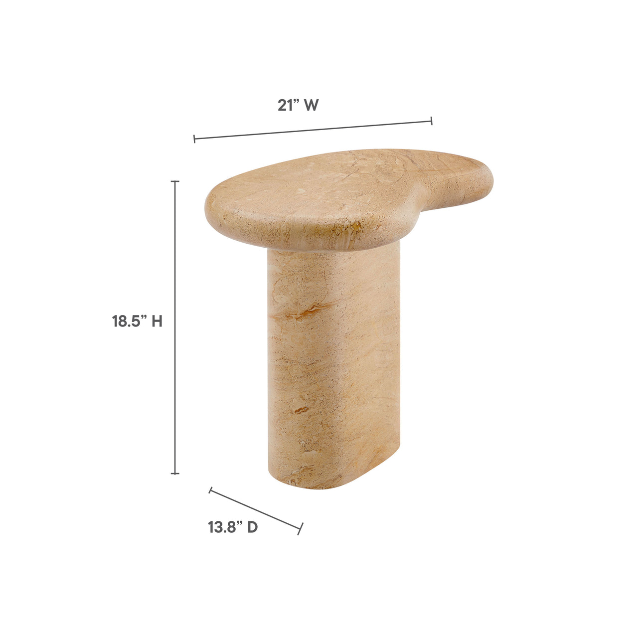 Calvenza Indoor | Outdoor Patio Side Table, Travertine