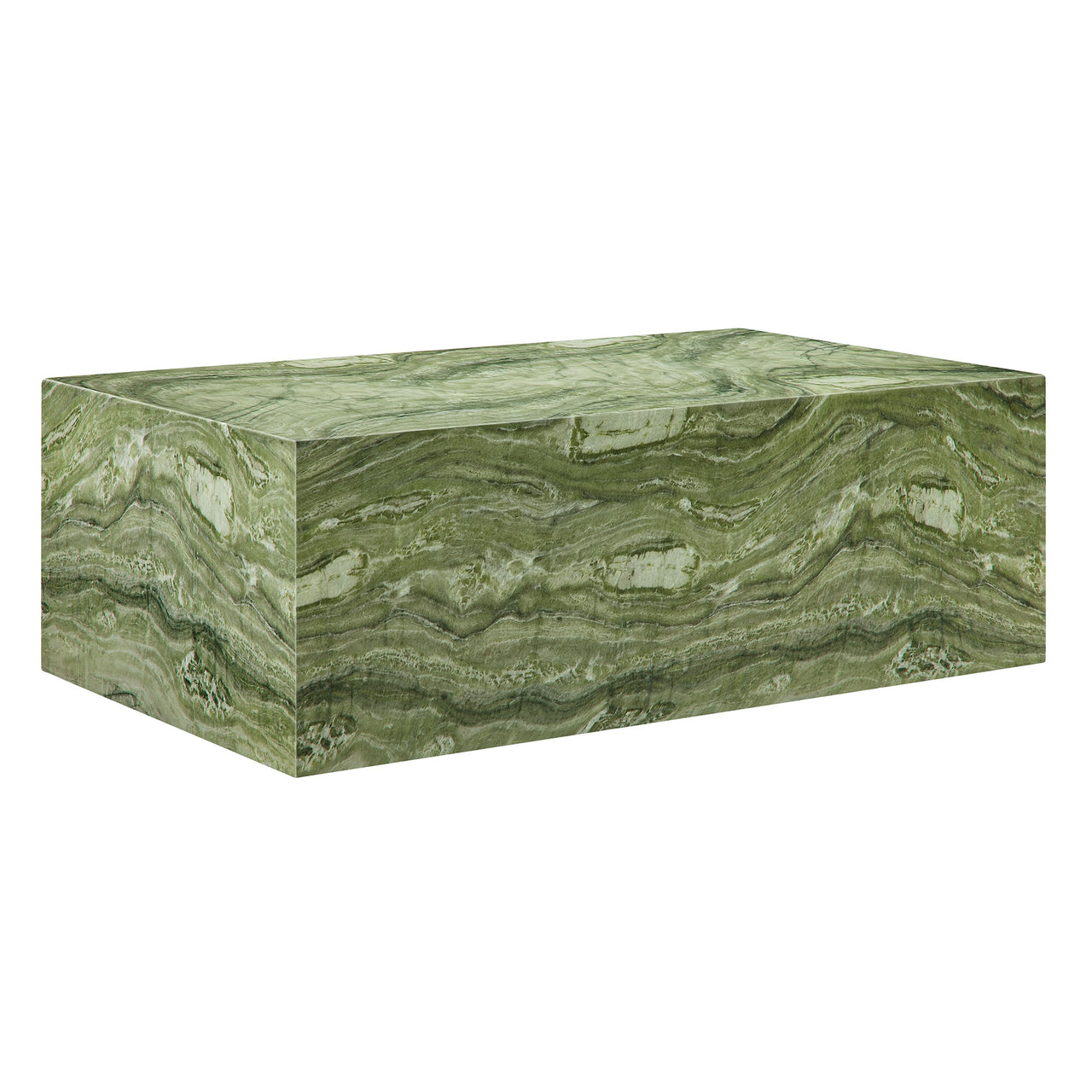 Caldera Indoor | Outdoor Faux Marble Coffee Table, Green
