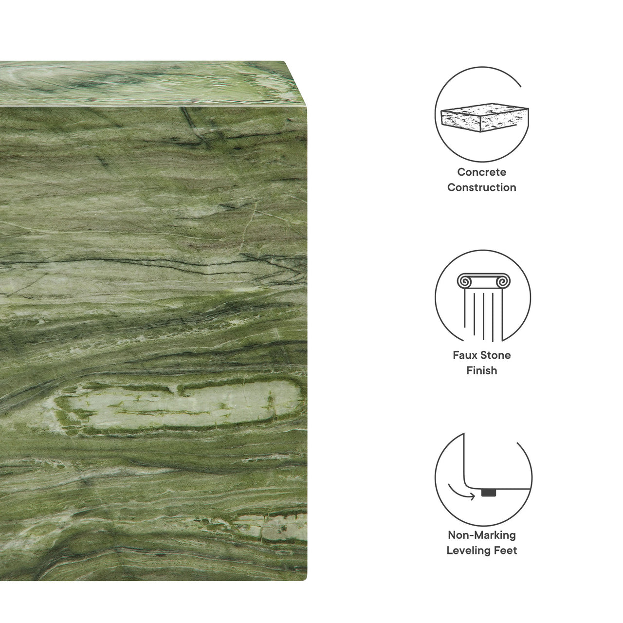 Caldera Indoor | Outdoor Faux Marble Side Table, Green