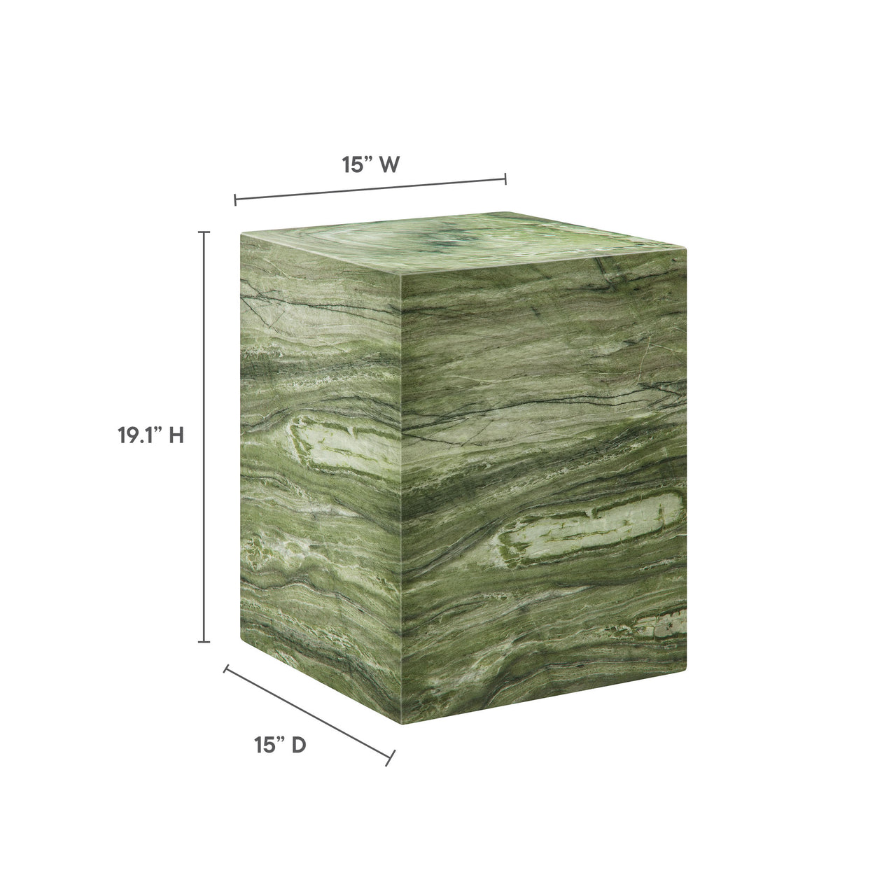 Caldera Indoor | Outdoor Faux Marble Side Table, Green