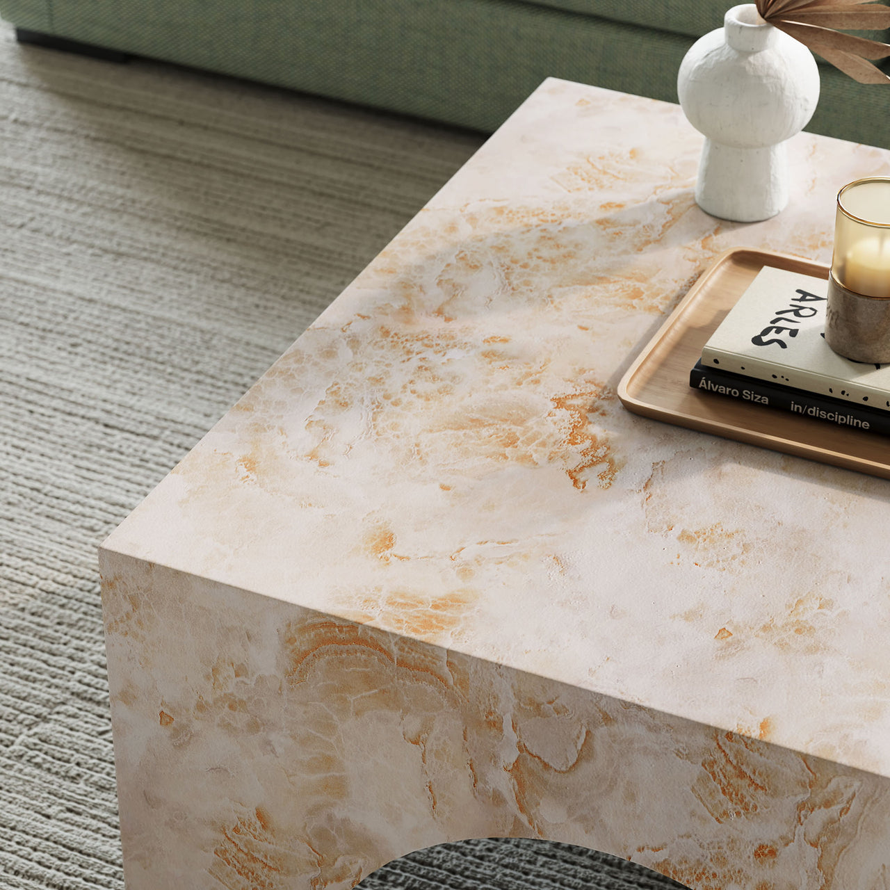 Cloister Indoor | Outdoor Coffee Table, Honey Onyx