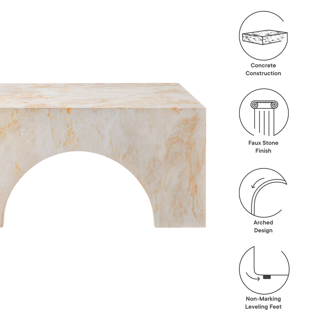 Cloister Indoor | Outdoor Coffee Table, Honey Onyx