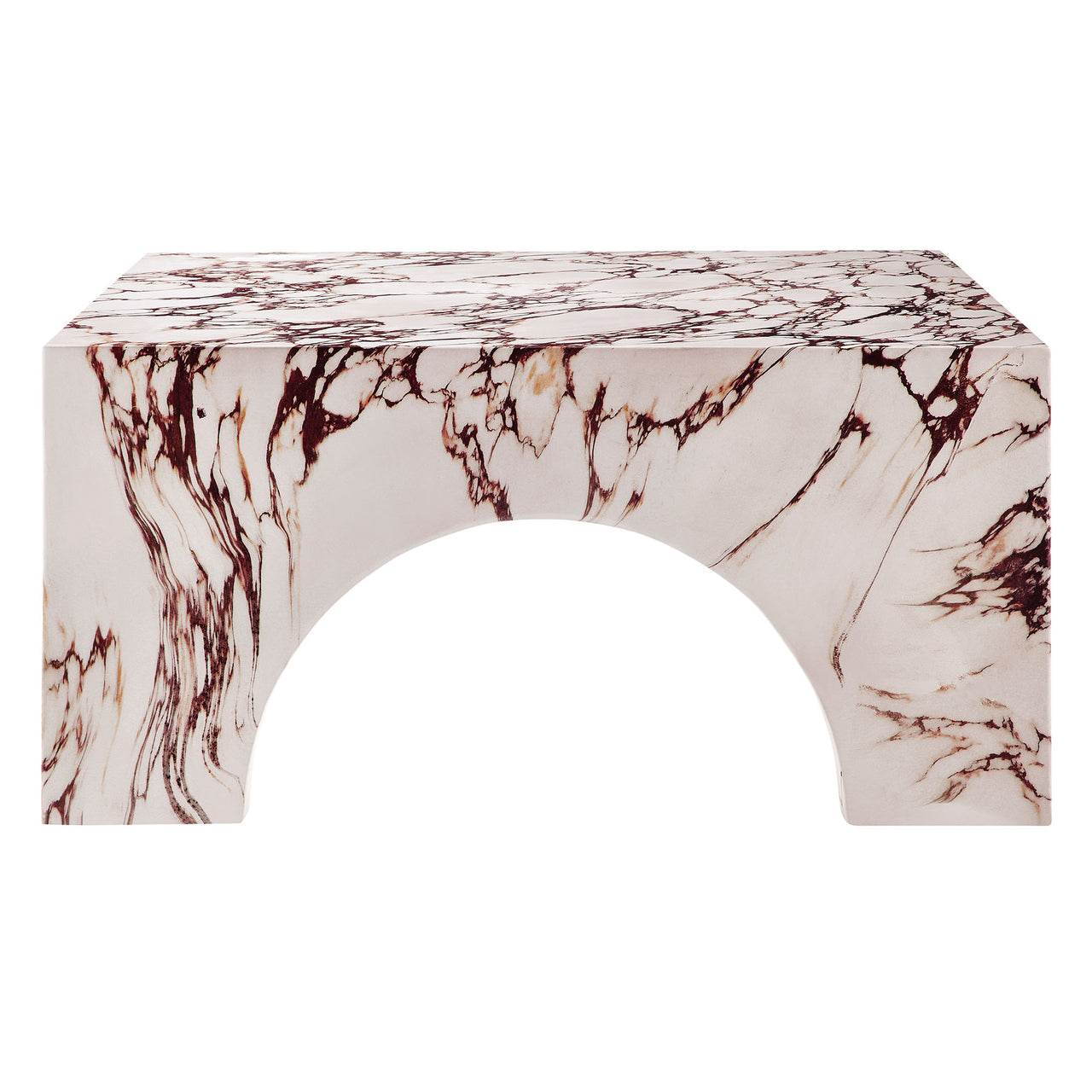 Cloister Indoor | Outdoor Coffee Table, Red Marble