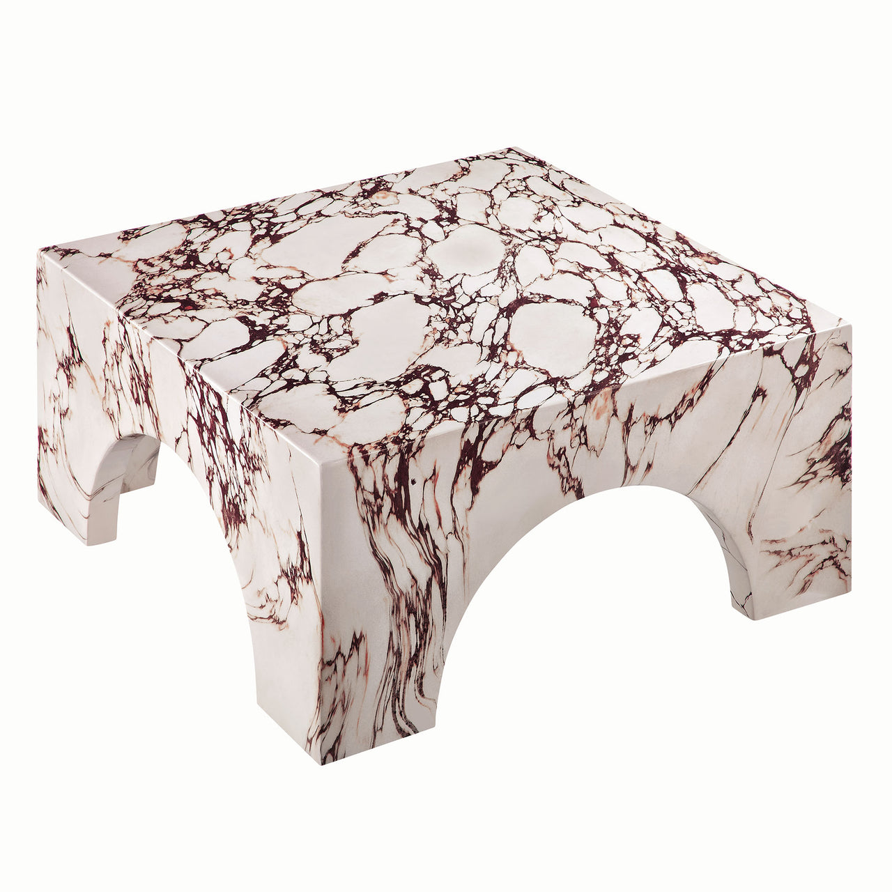 Cloister Indoor | Outdoor Coffee Table, Red Marble