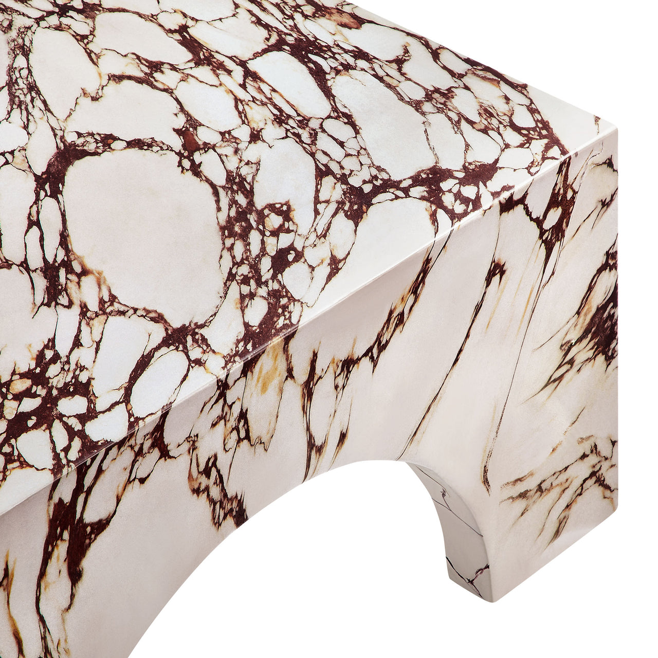 Cloister Indoor | Outdoor Coffee Table, Red Marble