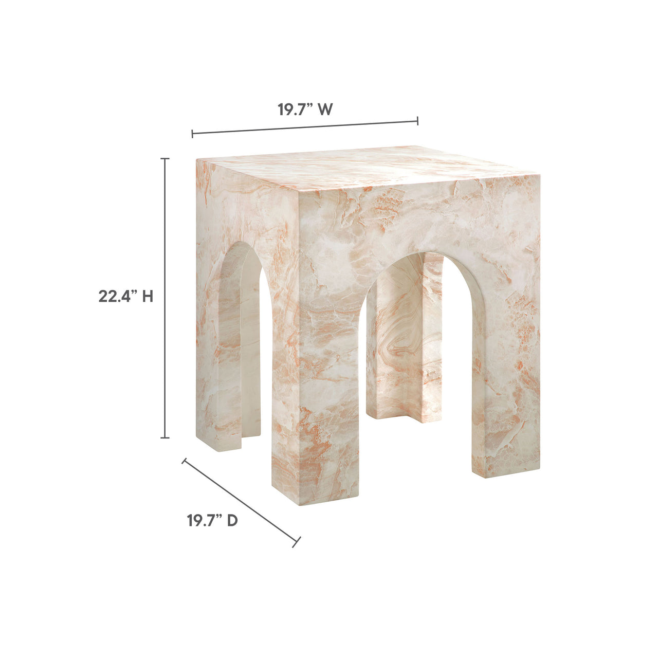 Cloister Indoor | Outdoor Side Table, Honey Onyx