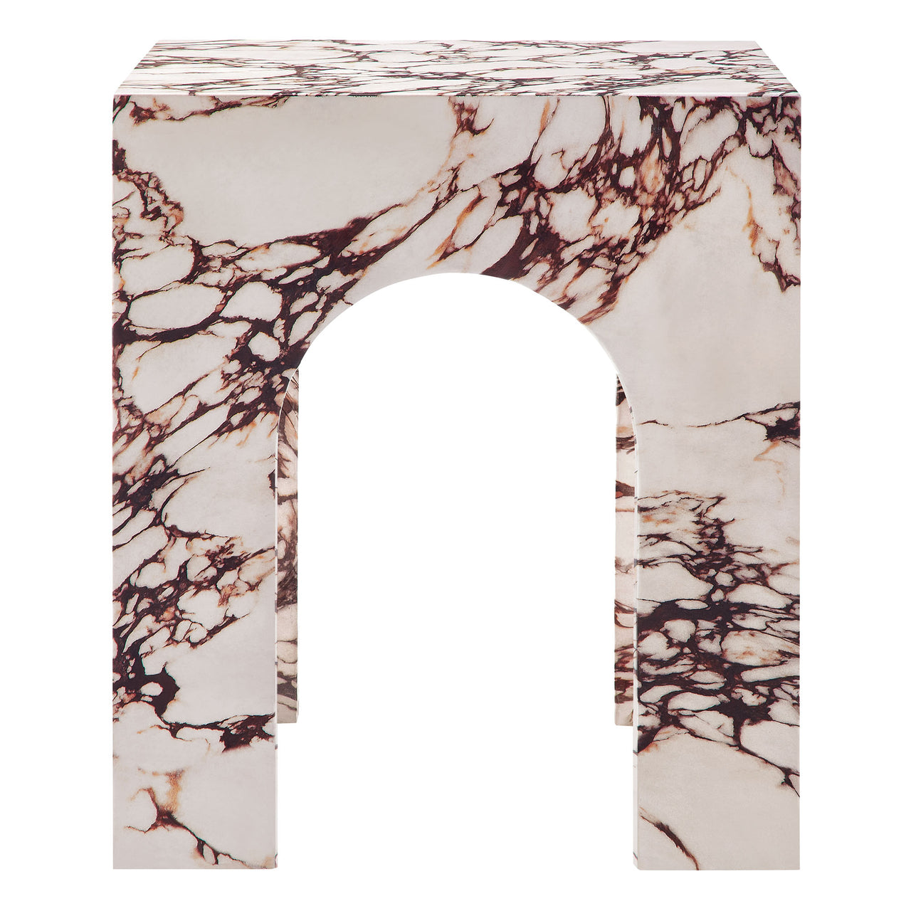 Cloister Indoor | Outdoor Side Table, Red Marble