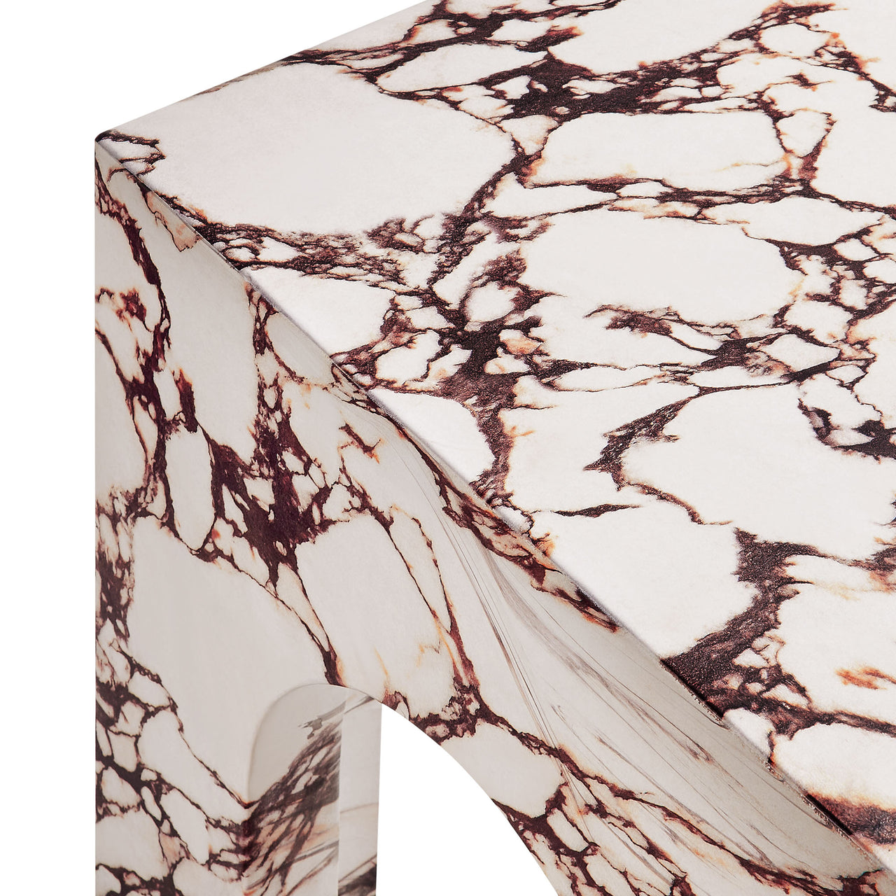 Cloister Indoor | Outdoor Side Table, Red Marble