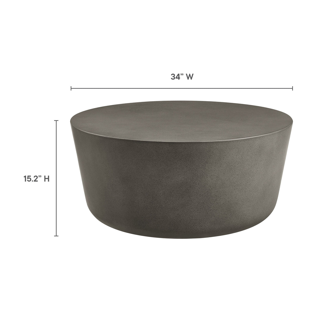Brynn Round Indoor | Outdoor Concrete Coffee Table, Gray