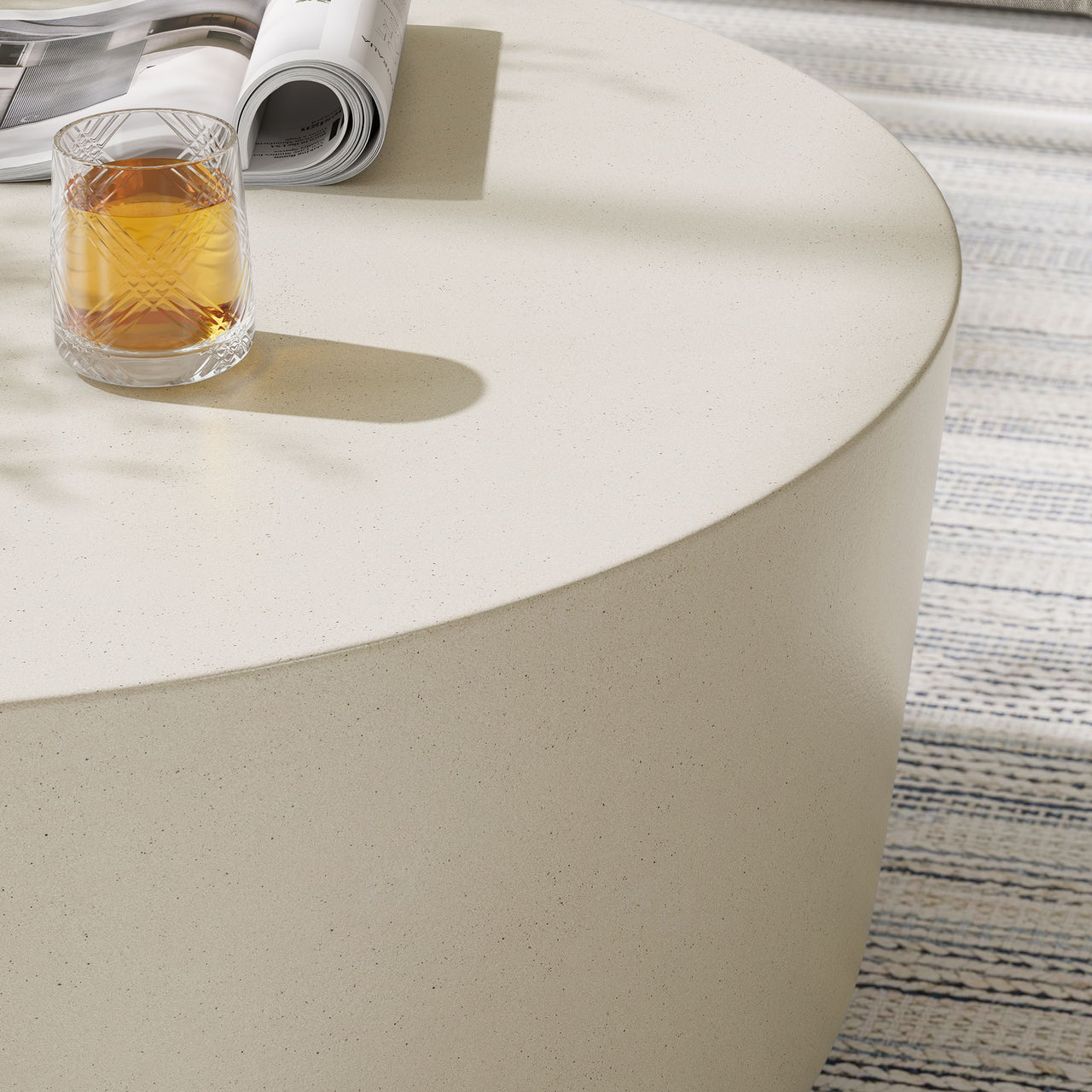 Brynn Round Indoor | Outdoor Concrete Coffee Table, White