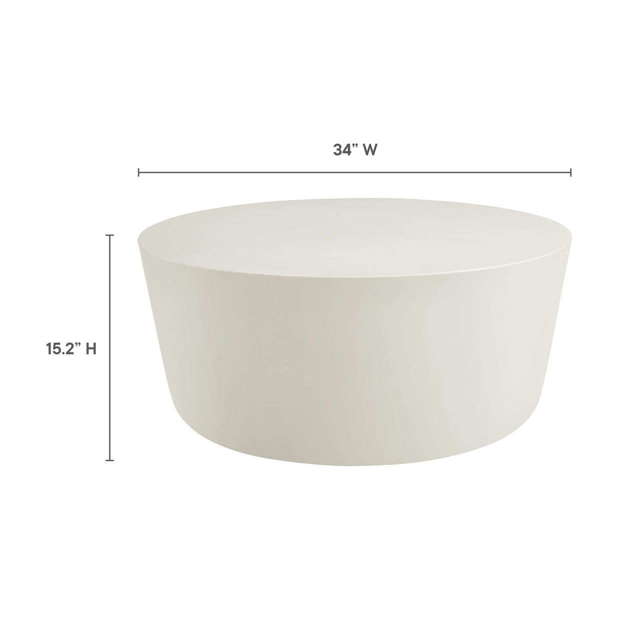Brynn Round Indoor | Outdoor Concrete Coffee Table, White