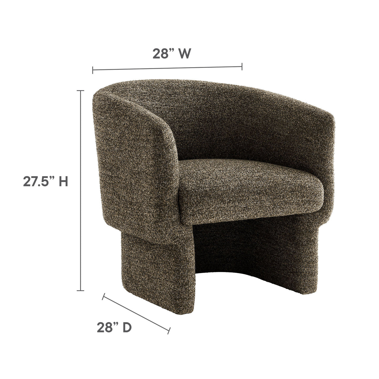 Inspiration Upholstered Boucle Accent Chair, Brown