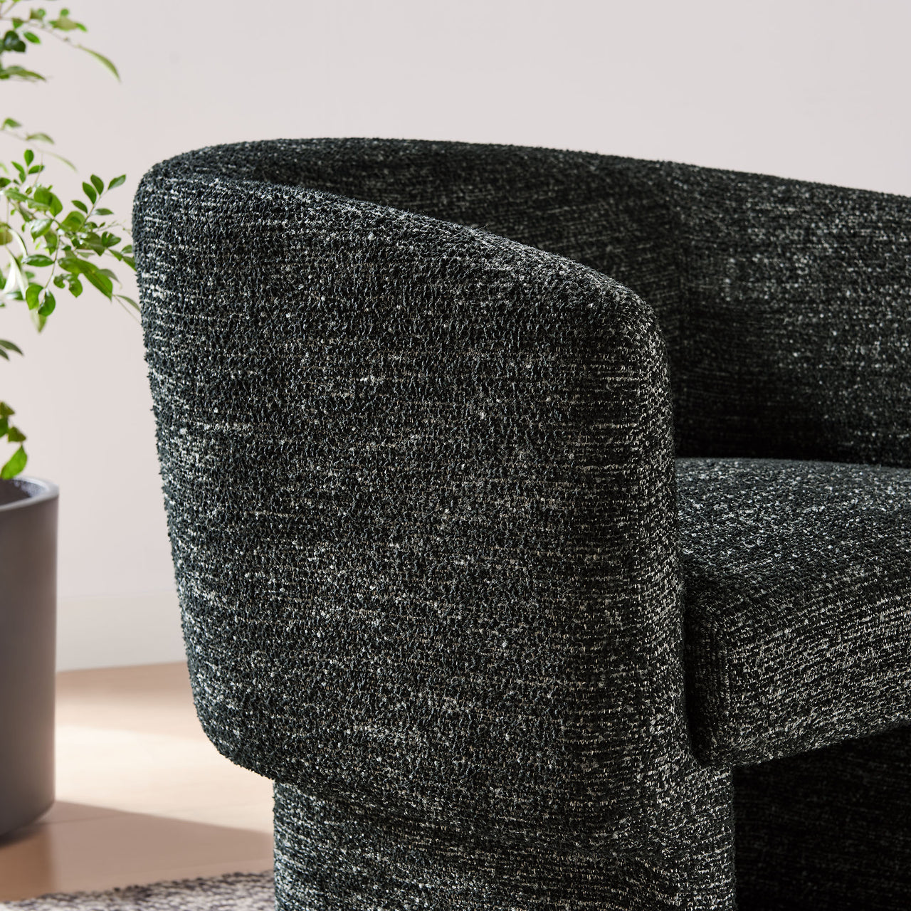 Inspiration Upholstered Boucle Accent Chair, Charcoal