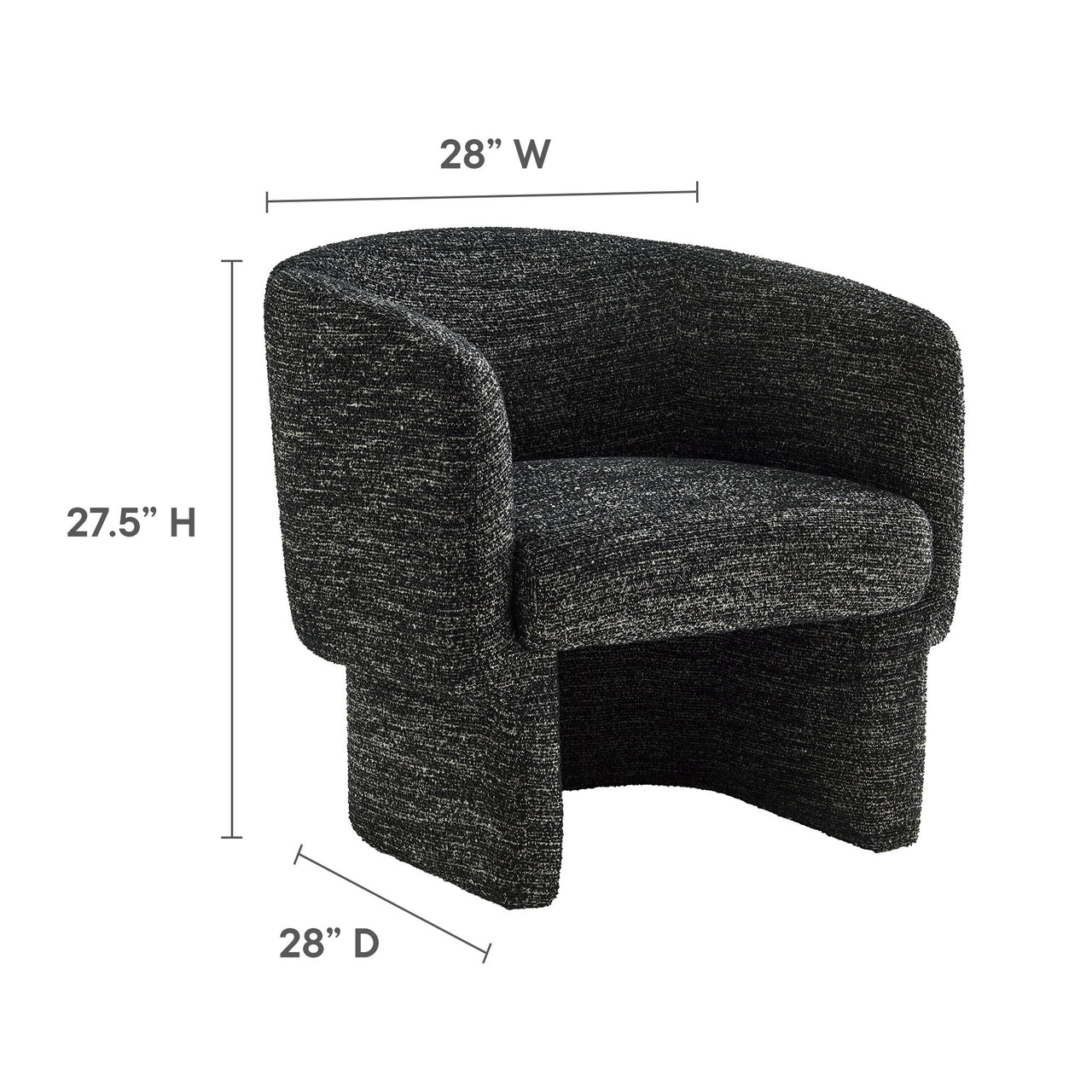 Inspiration Upholstered Boucle Accent Chair, Charcoal