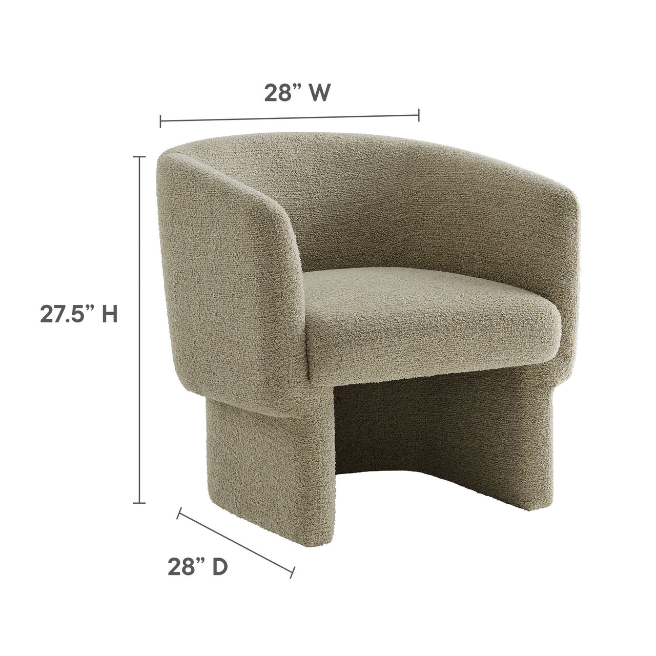 Inspiration Upholstered Boucle Accent Chair, Beige