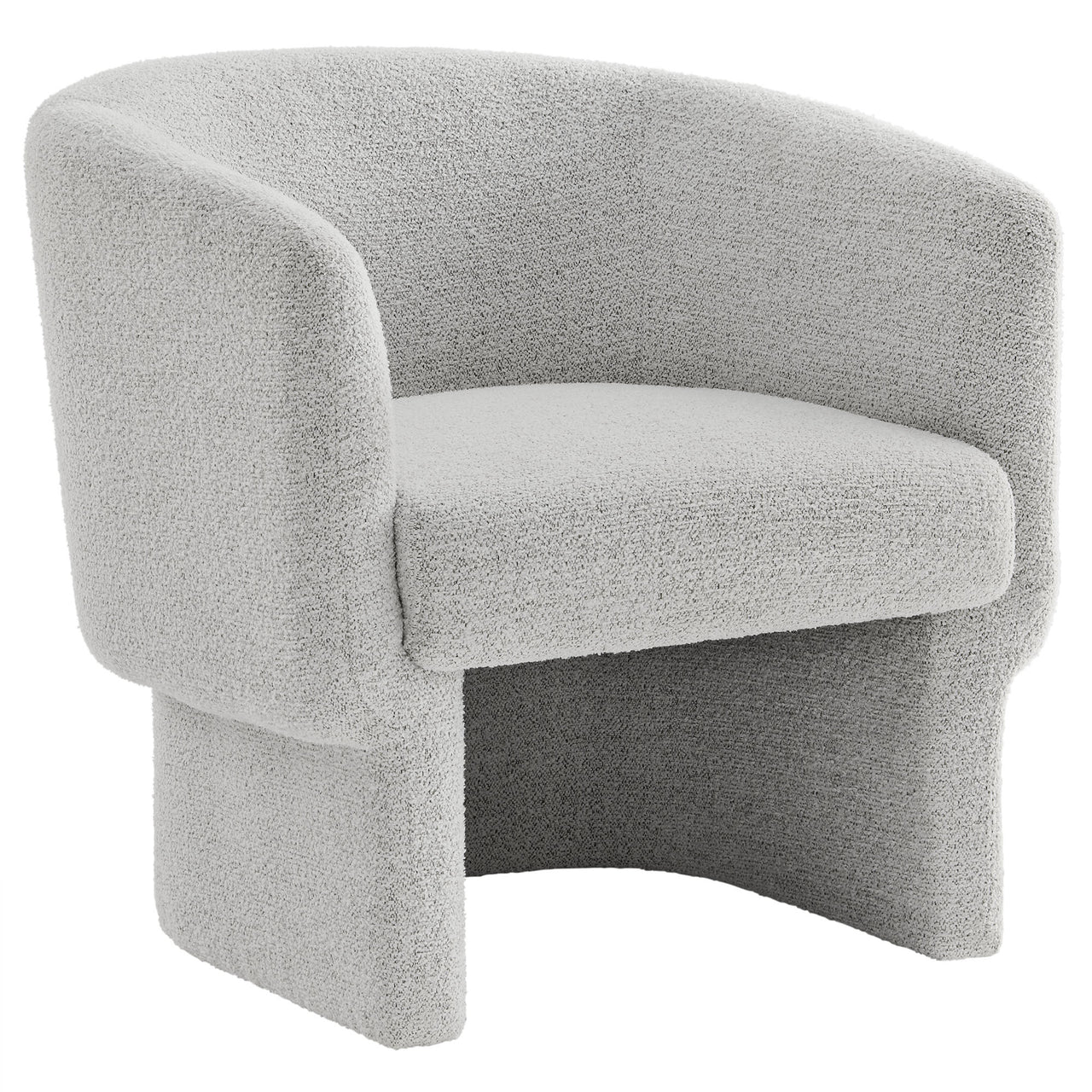 Inspiration Upholstered Boucle Accent Chair, Light Gray