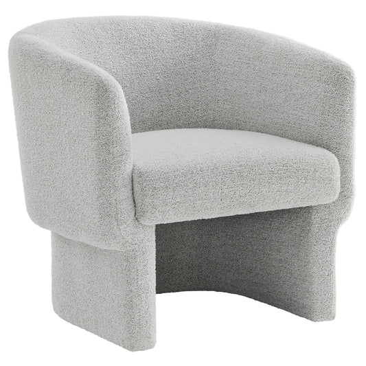 Inspiration Upholstered Boucle Accent Chair, Light Gray