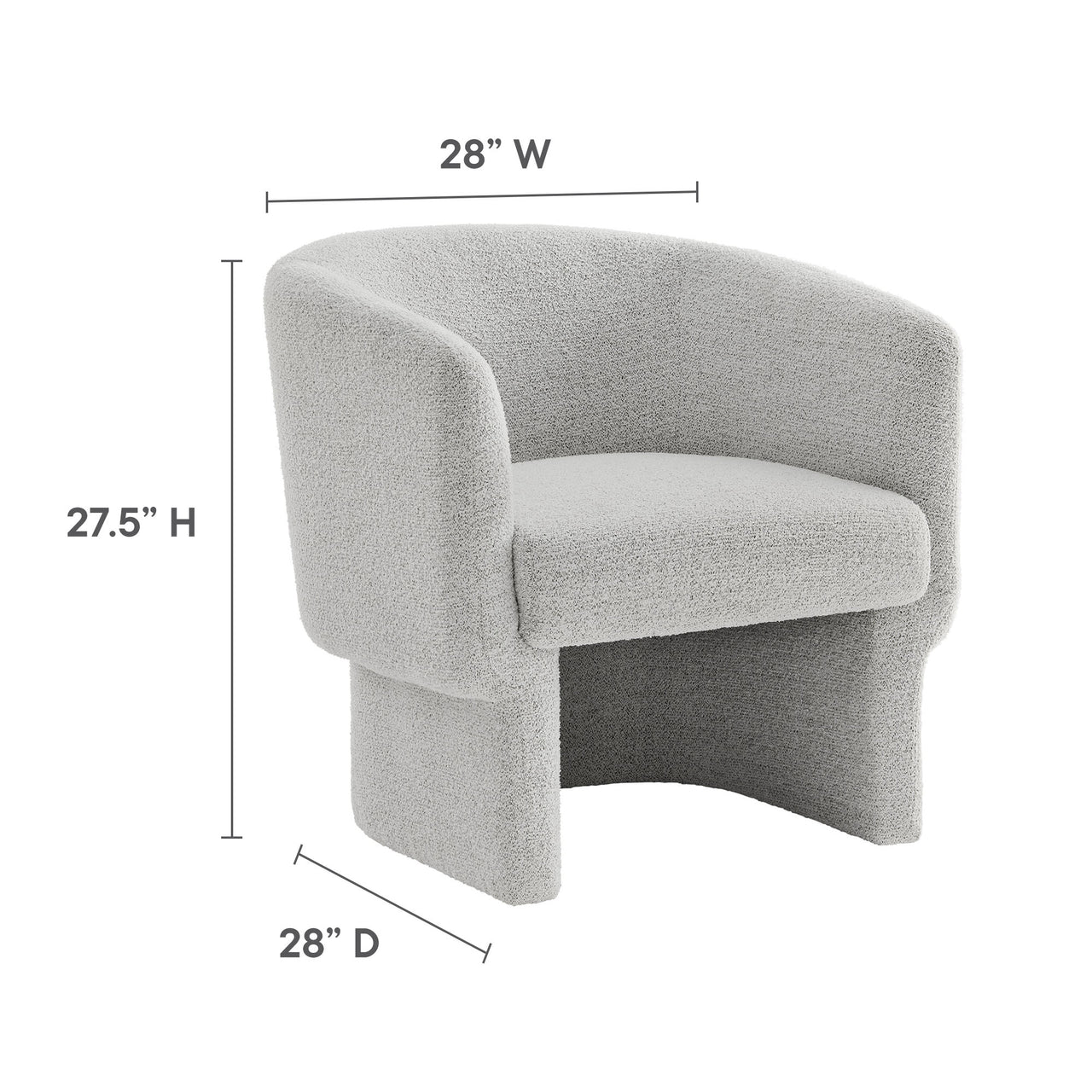 Inspiration Upholstered Boucle Accent Chair, Light Gray