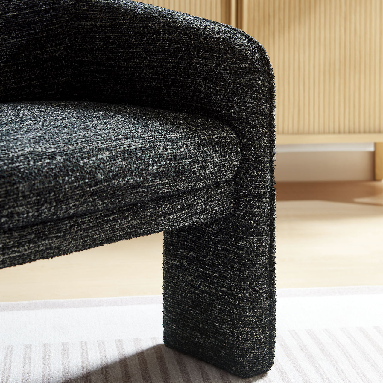 Rheon Upholstered Boucle Accent Armchair, Charcoal