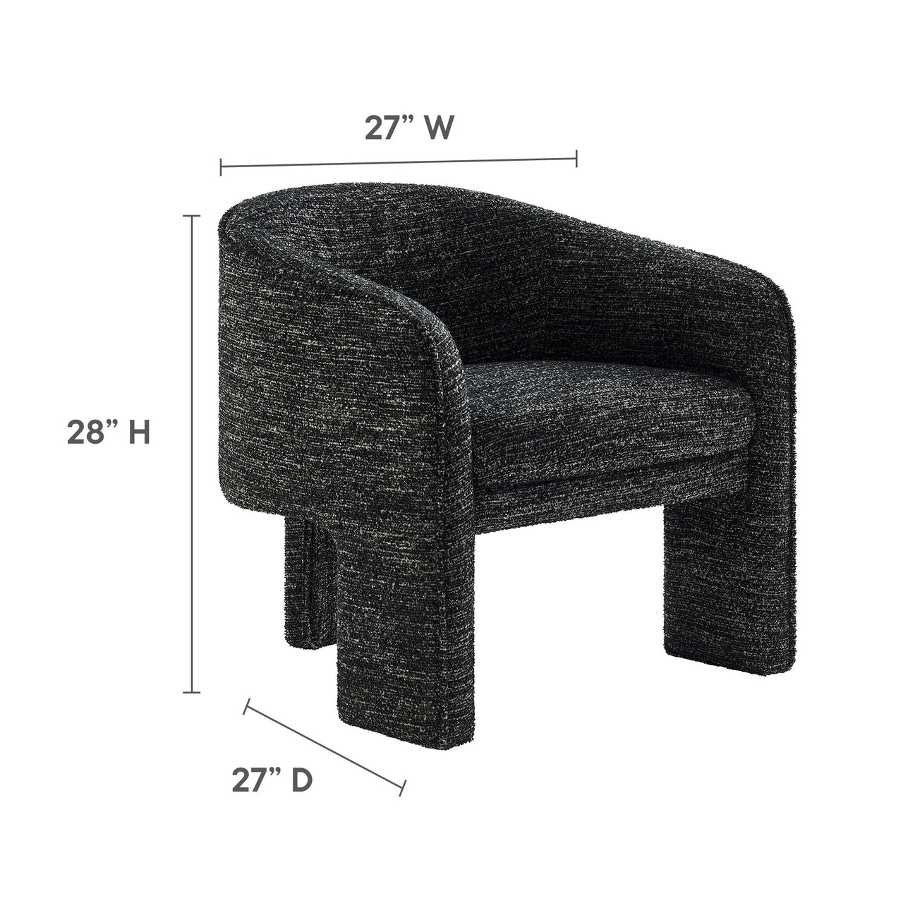 Rheon Upholstered Boucle Accent Armchair, Charcoal