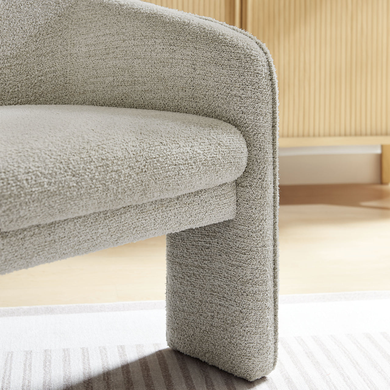 Rheon Upholstered Boucle Accent Armchair, Sand