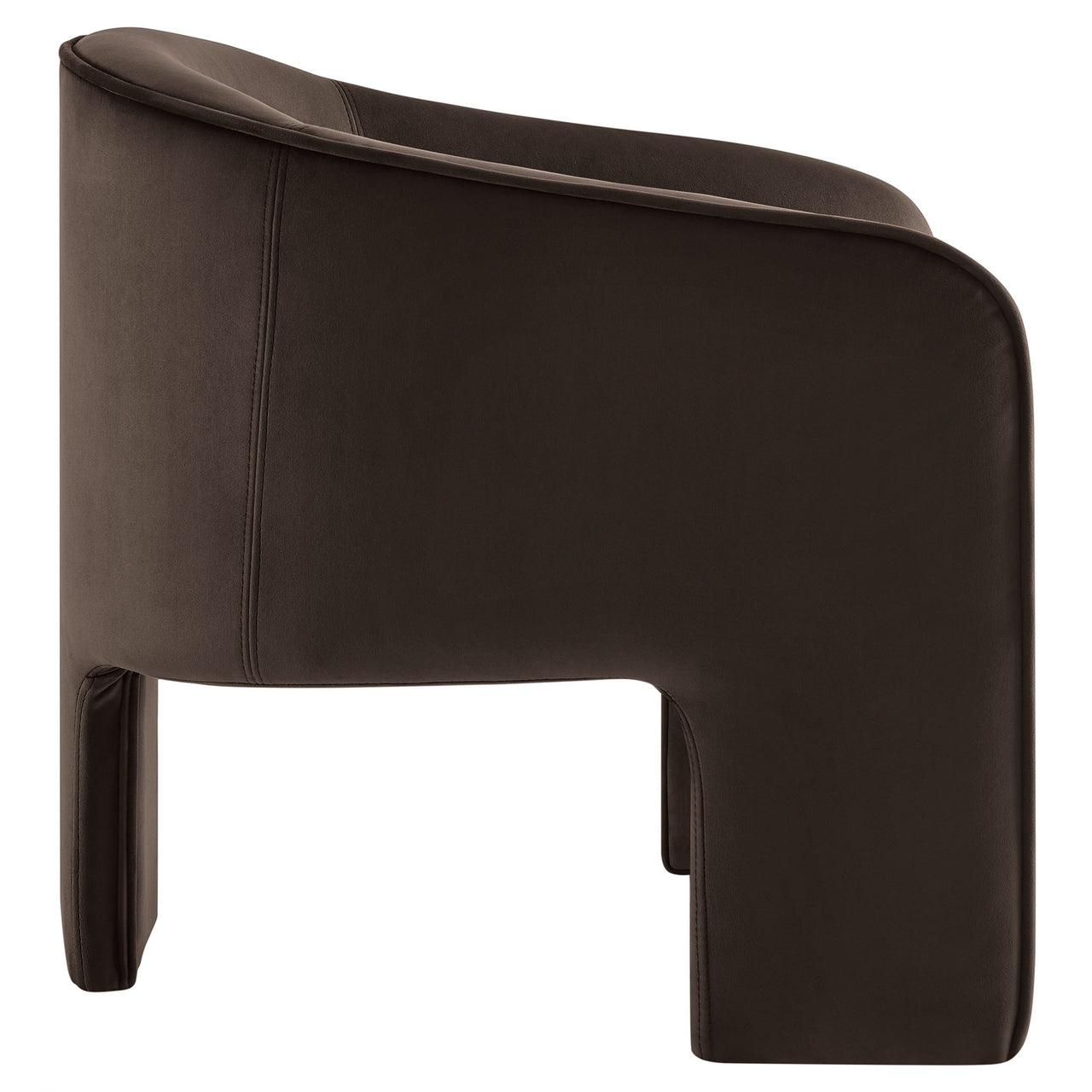 Rheon Upholstered Velvet Armchair, Chocolate Brown