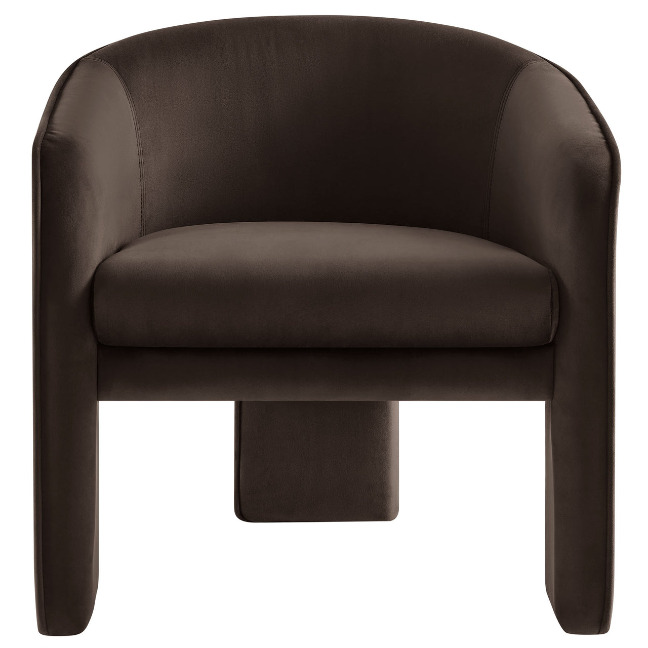 Rheon Upholstered Velvet Armchair, Chocolate Brown