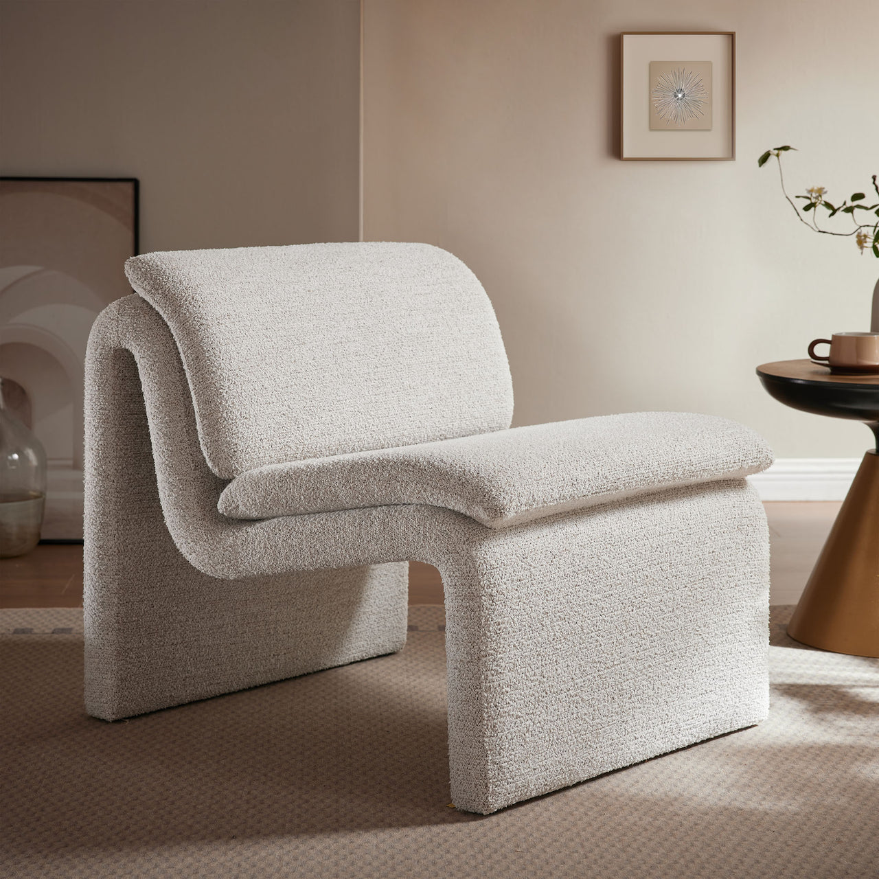 Sandbar Upholstered Boucle Accent Chair, Sand