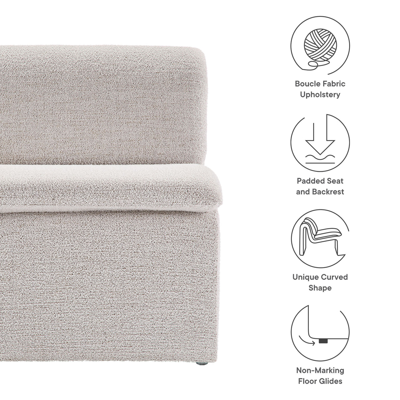 Sandbar Upholstered Boucle Accent Chair, Sand