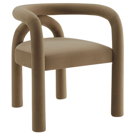 Turnpike Upholstered Velvet Dining Chair, Camel