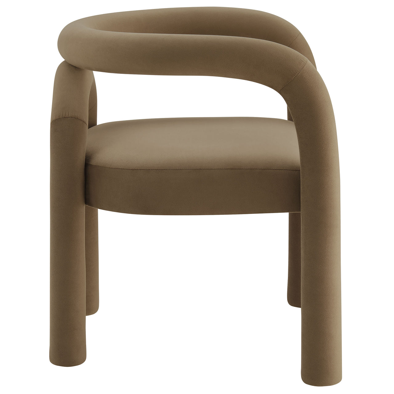 Turnpike Upholstered Velvet Dining Chair, Camel