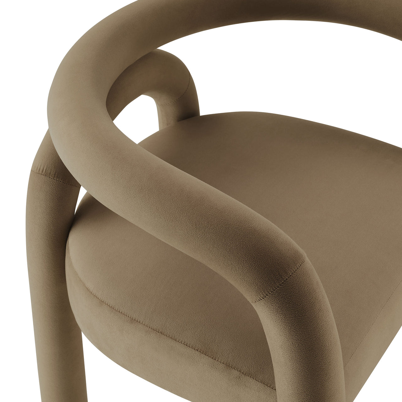 Turnpike Upholstered Velvet Dining Chair, Camel