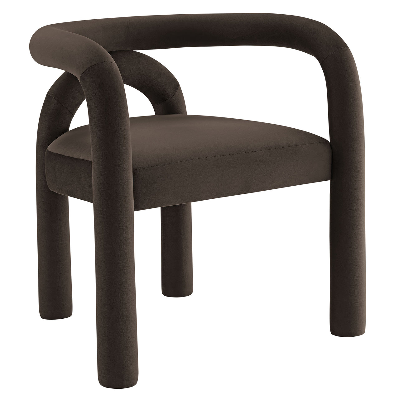 Turnpike Upholstered Velvet Dining Chair, Cocoa